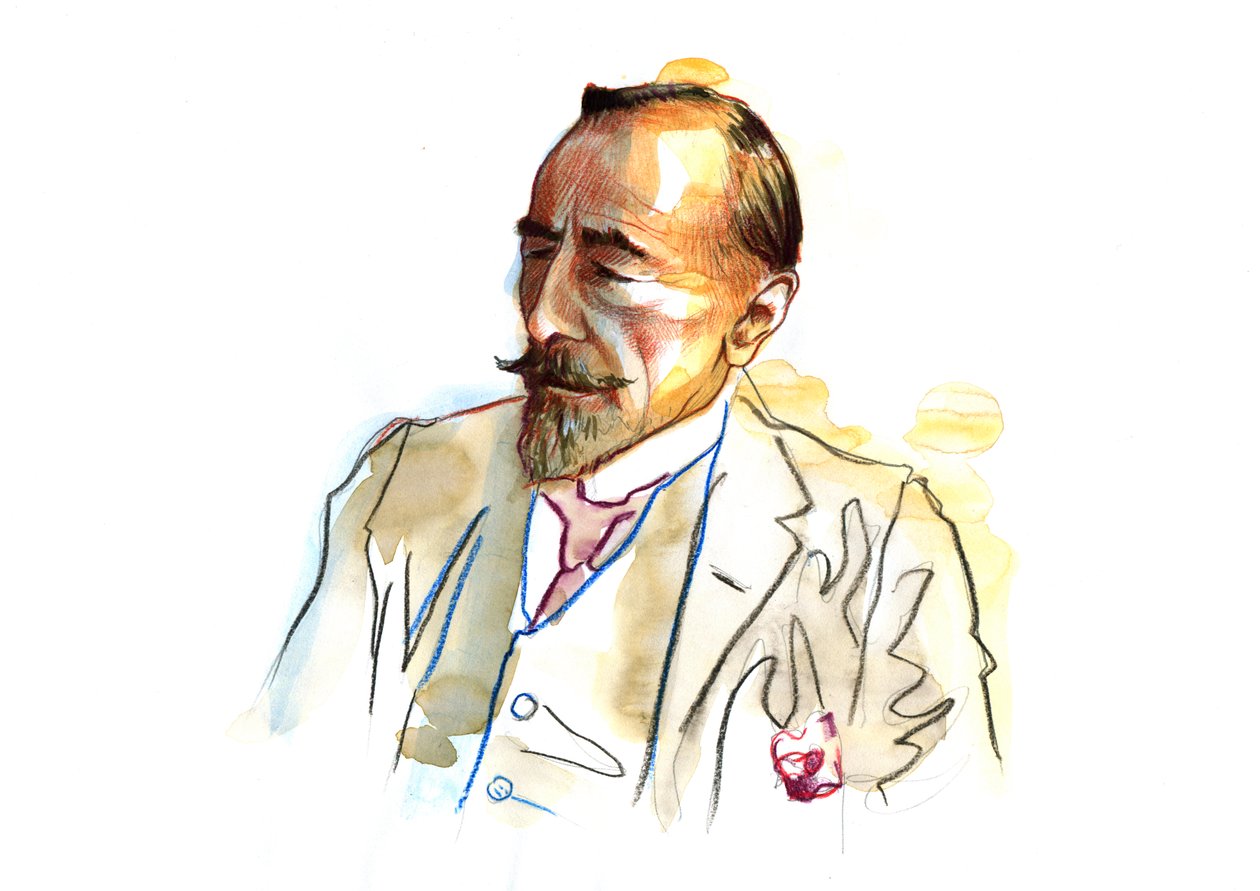 Joseph Conrad'ın Portresi (1857 - 1924), 1920 - 1923 civarında İngiliz yazar (İngiliz yazar Joseph Conrad'ın portresi) by Alessandro Lonati