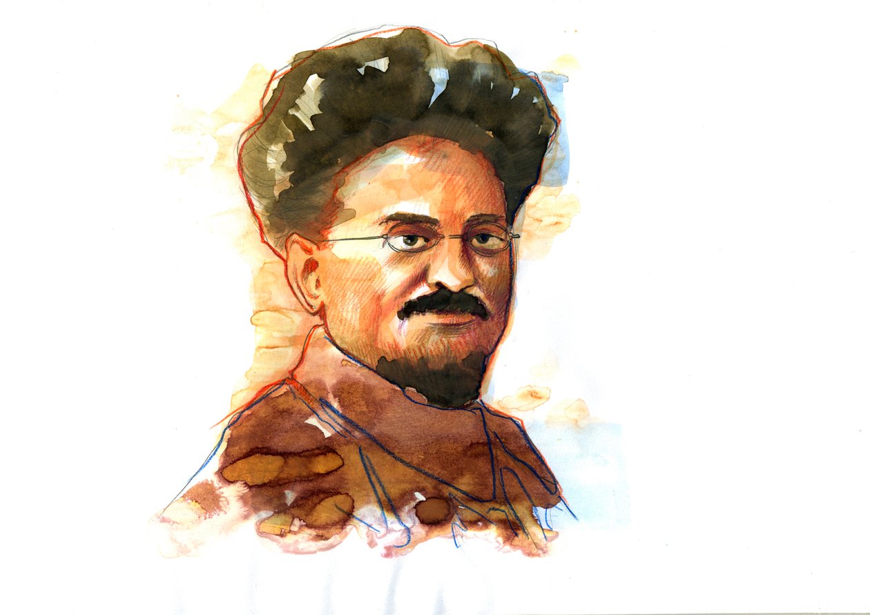 Leon Troçki'nin Portresi (Trotzki veya Troçki) (1879-1940) (Marksist devrimci ve teorisyen, Sovyet politikacı ve Kızıl Ordu'nun kurucu lideri Leon Troçki'nin portresi) by Alessandro Lonati