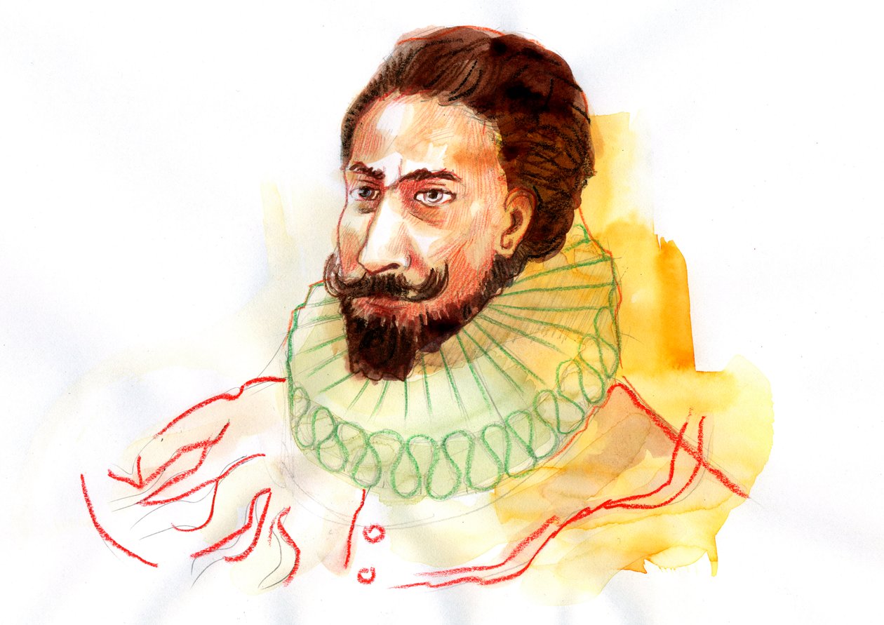 Miguel de Cervantes Saavedra'nın Portresi (1547-1616) (İspanyol yazar Miguel de Cervantes Saavedra'nın Portresi) by Alessandro Lonati