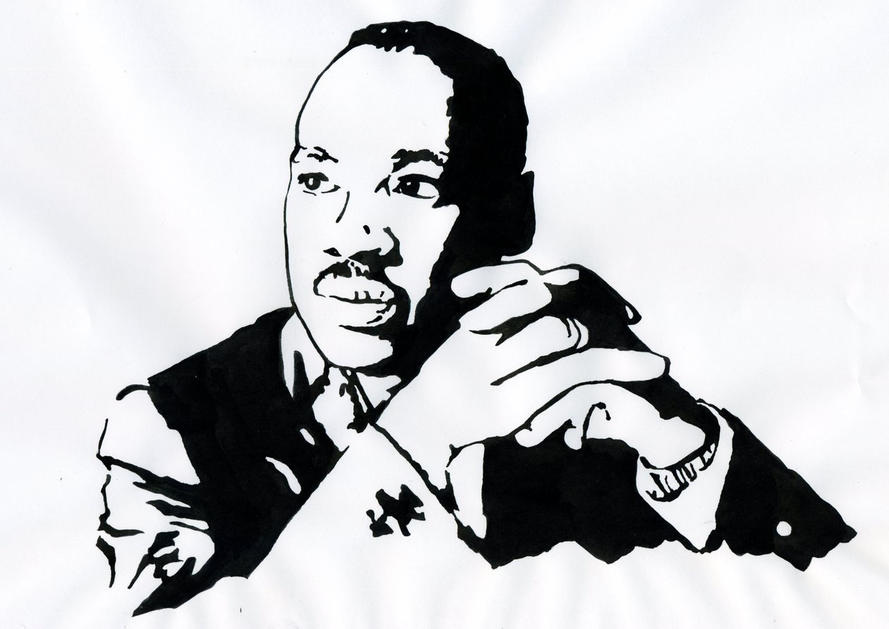 Papaz Martin Luther King'in Portresi (1929-1968) İllüstrasyonu by Alessandro Lonati