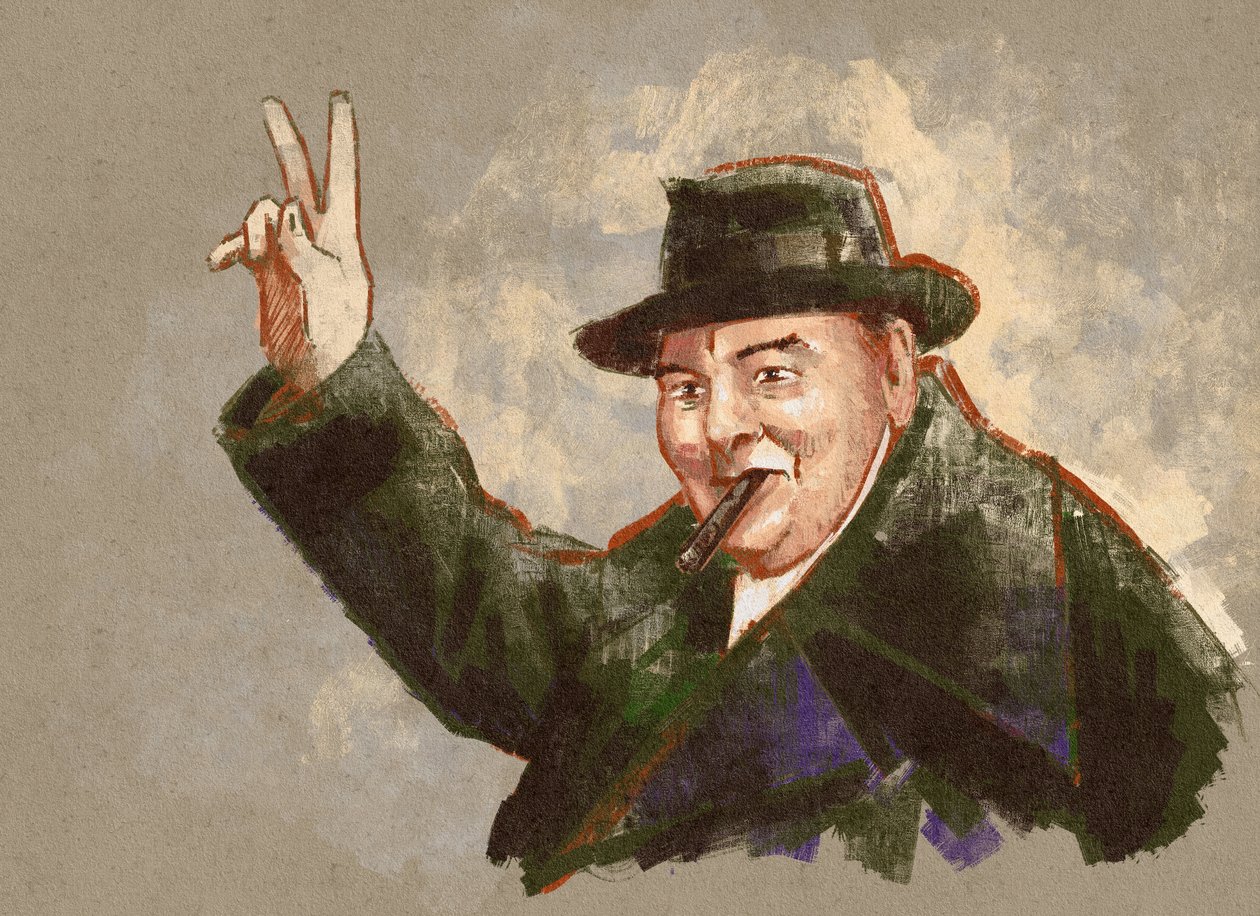 Sir Winston Leonard Spencer Churchill'in Portresi (çizim) by Alessandro Lonati