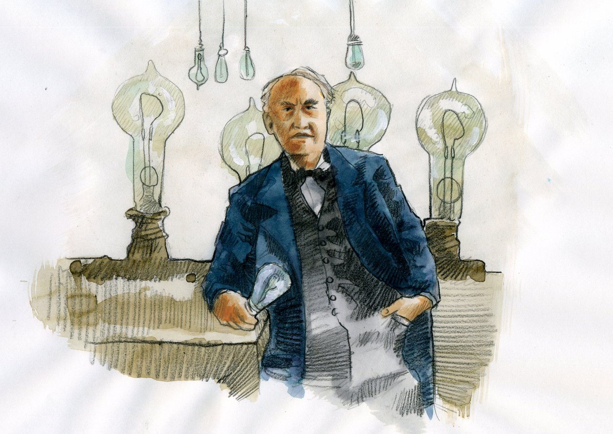 Thomas Edison'un Portresi (1847-1931) Amerikalı Bilimsel ve Endüstriyel Mucit (Amerikalı mucit ve iş adamı Thomas Edison'un Portresi) by Alessandro Lonati
