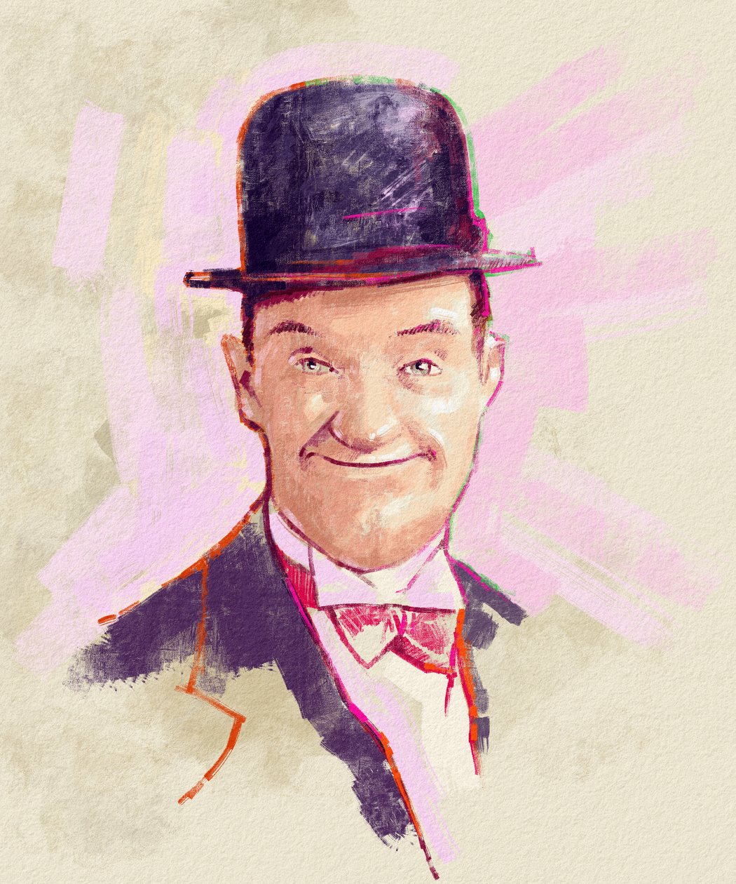 Komedyen Stan Laurel'in portresi (çizim) by Alessandro Lonati