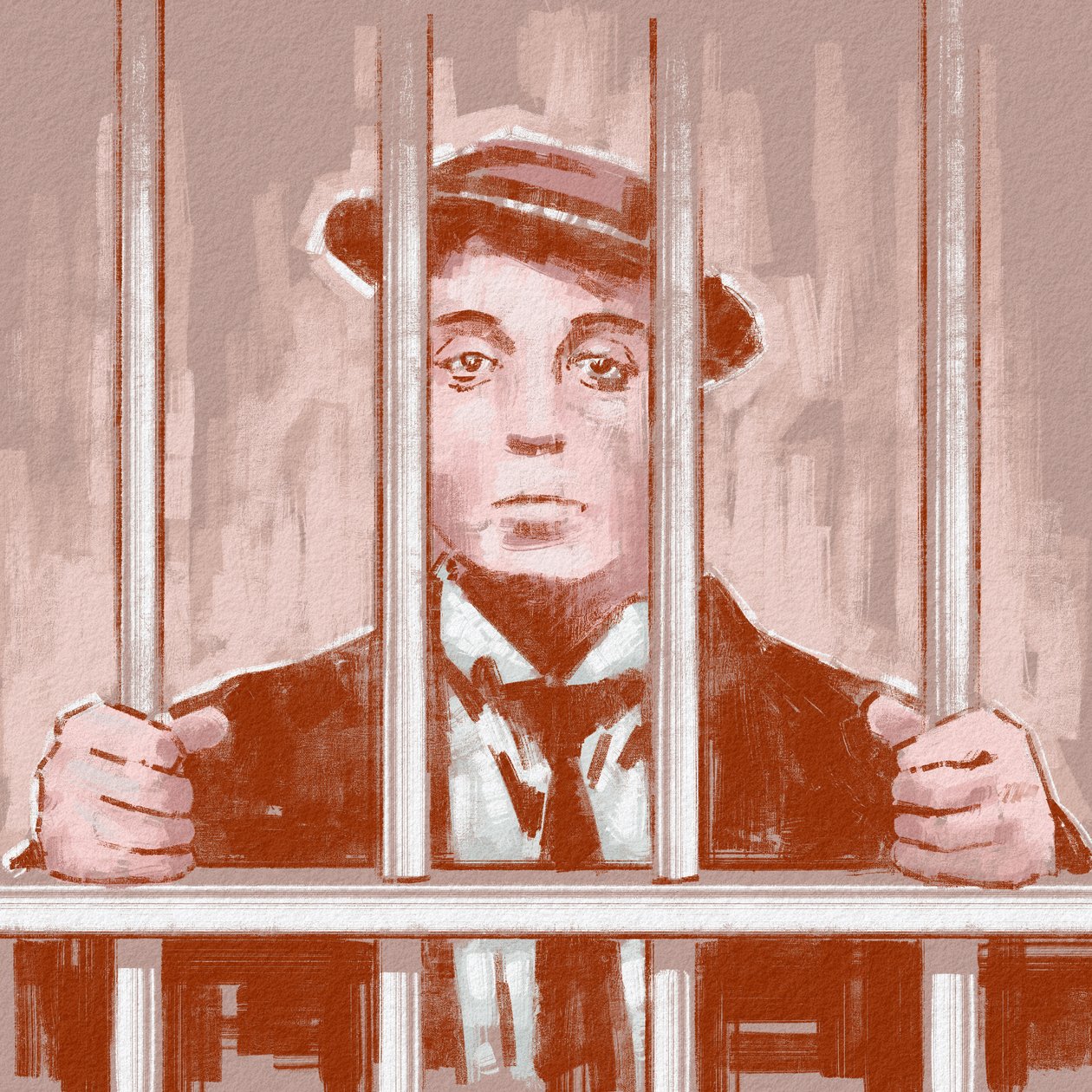 Yönetmen ve oyuncu Buster Keaton'ın portresi (çizim) by Alessandro Lonati