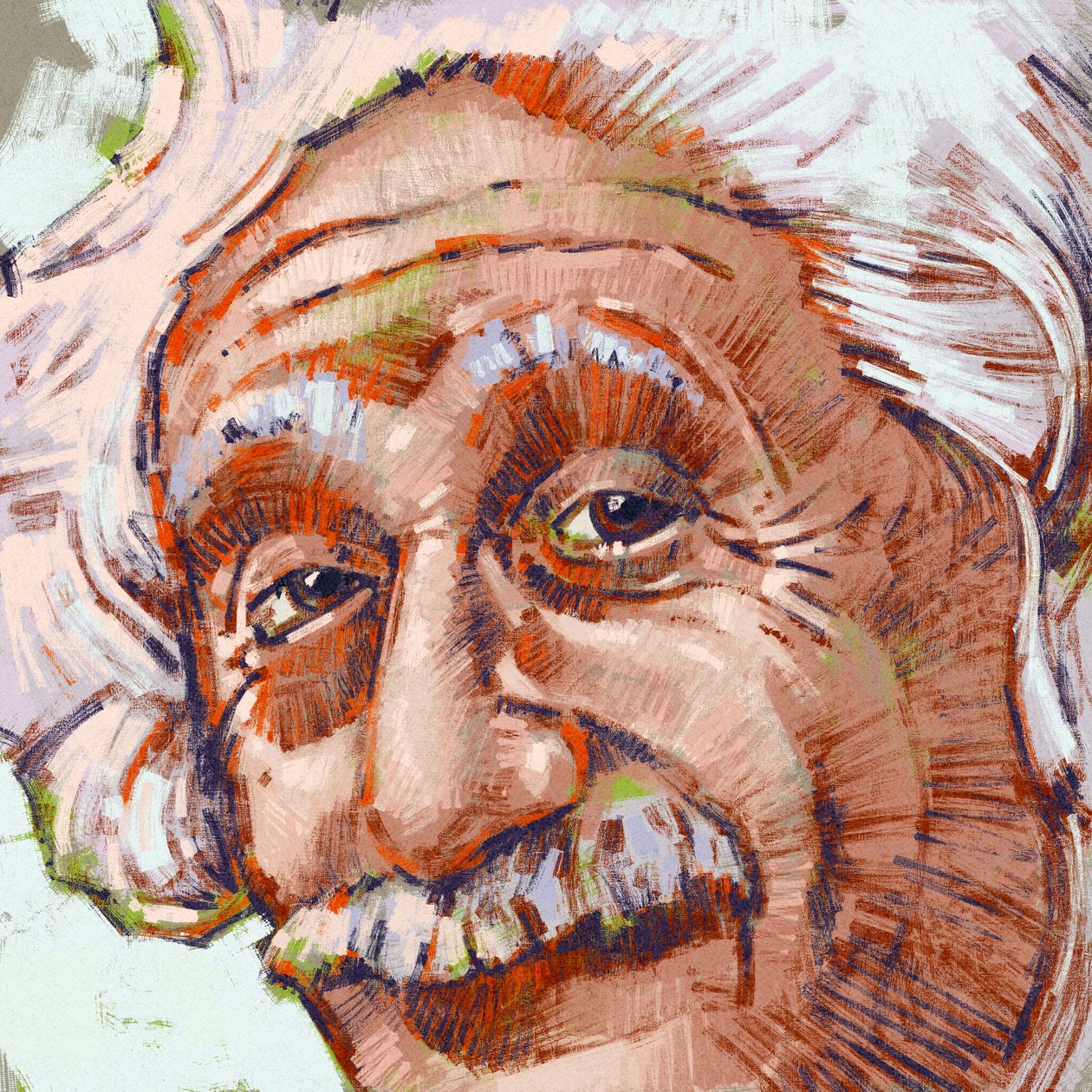 Bilim adamı Albert Einstein'ın portresi (çizim) by Alessandro Lonati