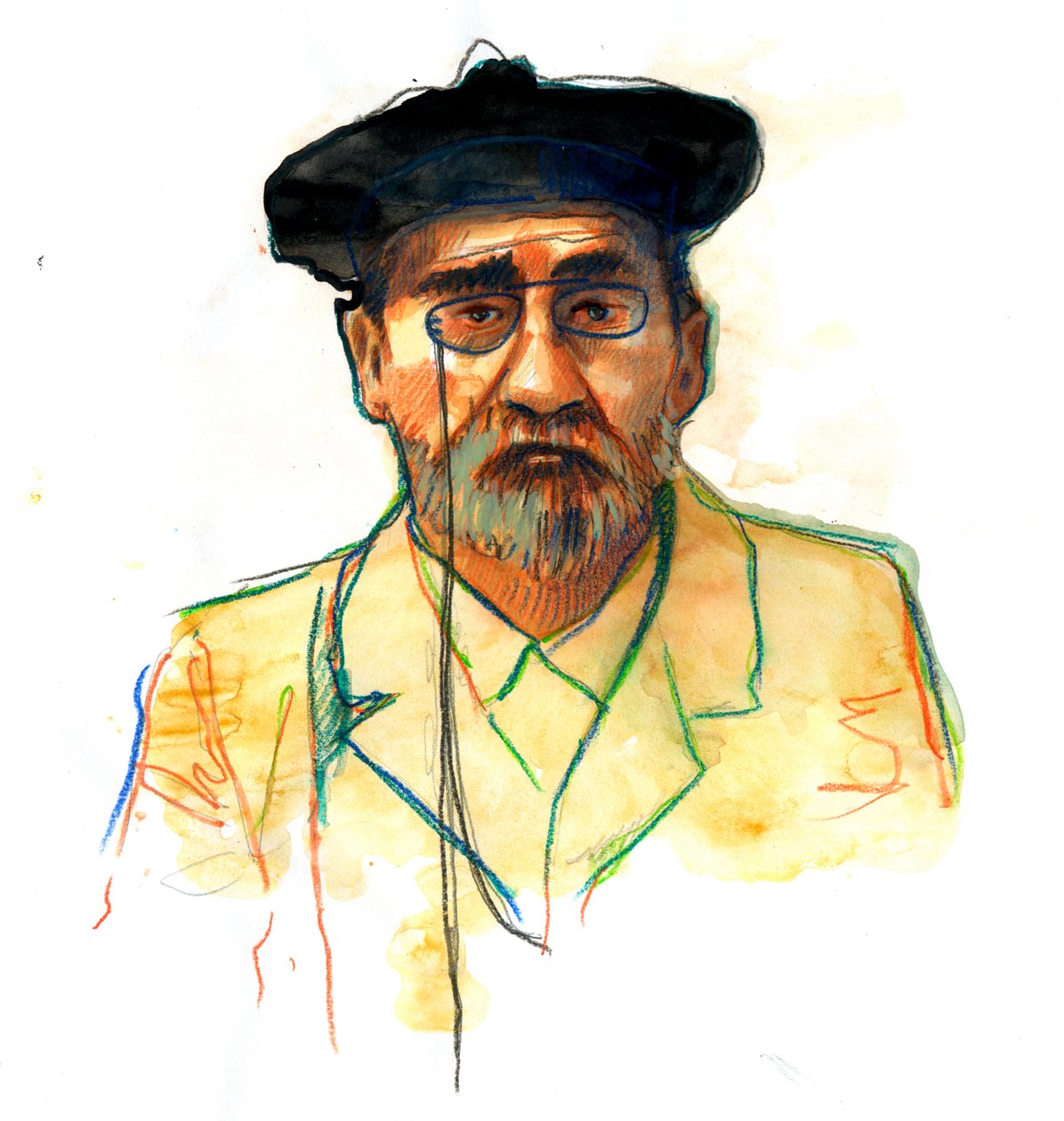 Fransız yazar Emile Zola'nın Portresi (1840-1902) (İngiliz romancı Emile Zola'nın Portresi) by Alessandro Lonati
