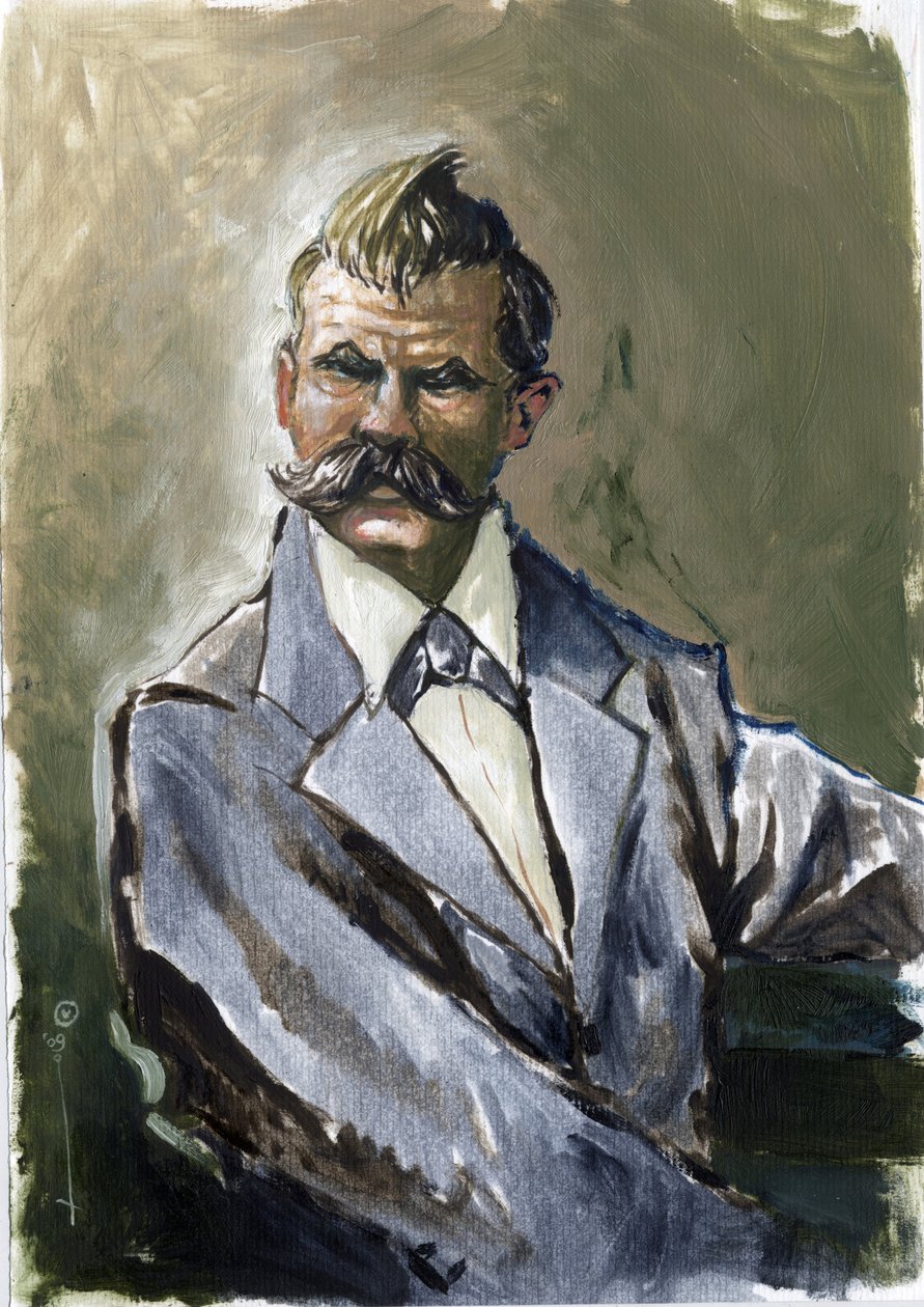 Alman filozof Friedrich Nietzsche'nin (1844-1900) portresi. by Alessandro Lonati