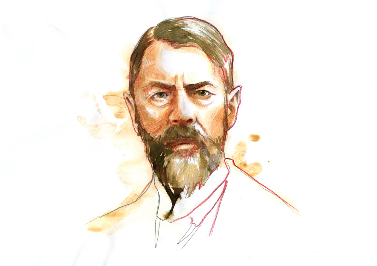 Alman sosyolog Max Weber'in portresi (1864 - 1920) (Max Weber Alman sosyolog, filozof, hukukçu ve politik ekonomist) by Alessandro Lonati