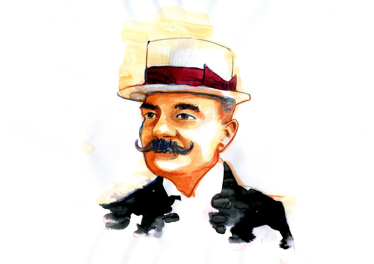 İtalyan yazar Emilio Salgari'nin (1863-1911) portresi by Alessandro Lonati