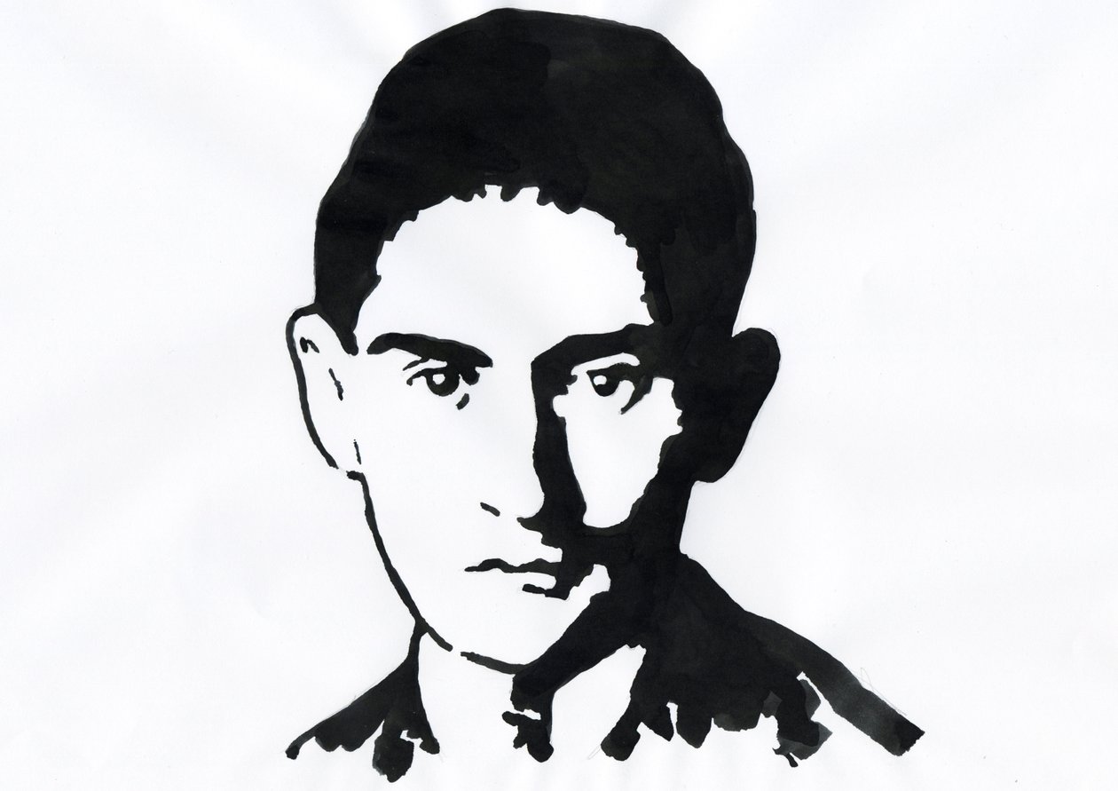 Praglı yazar Franz Kafka'nın Portresi (1883-1924) (Almanca roman yazarı Franz Kafka'nın portresi) by Alessandro Lonati