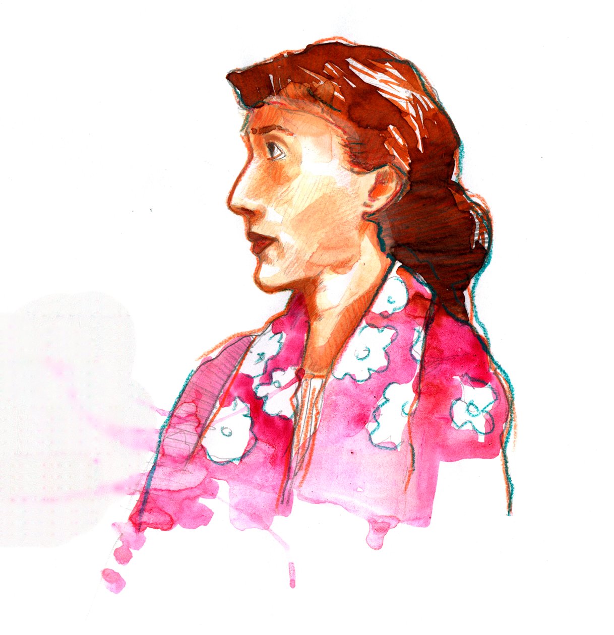 Yazar Virginia Woolf'un Portresi (1882-1941) İngiliz Edebiyatı Kadını (İngiliz Yazar Virginia Woolf'un Portresi) by Alessandro Lonati