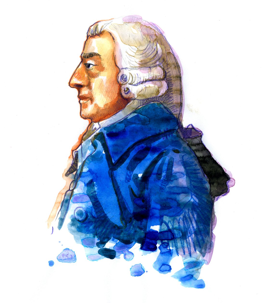 Filozof ve ekonomist Adam Smith'in (1723-1790) Portresi Çizimi by Alessandro Lonati