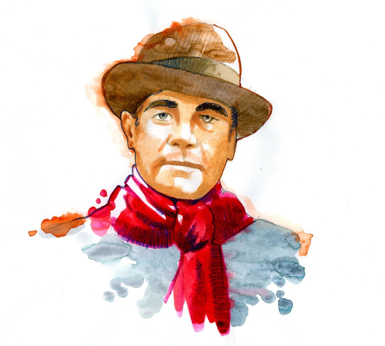 Prefet ve dirençli Fransız Jean Moulin'in (1899-1943) portresi by Alessandro Lonati