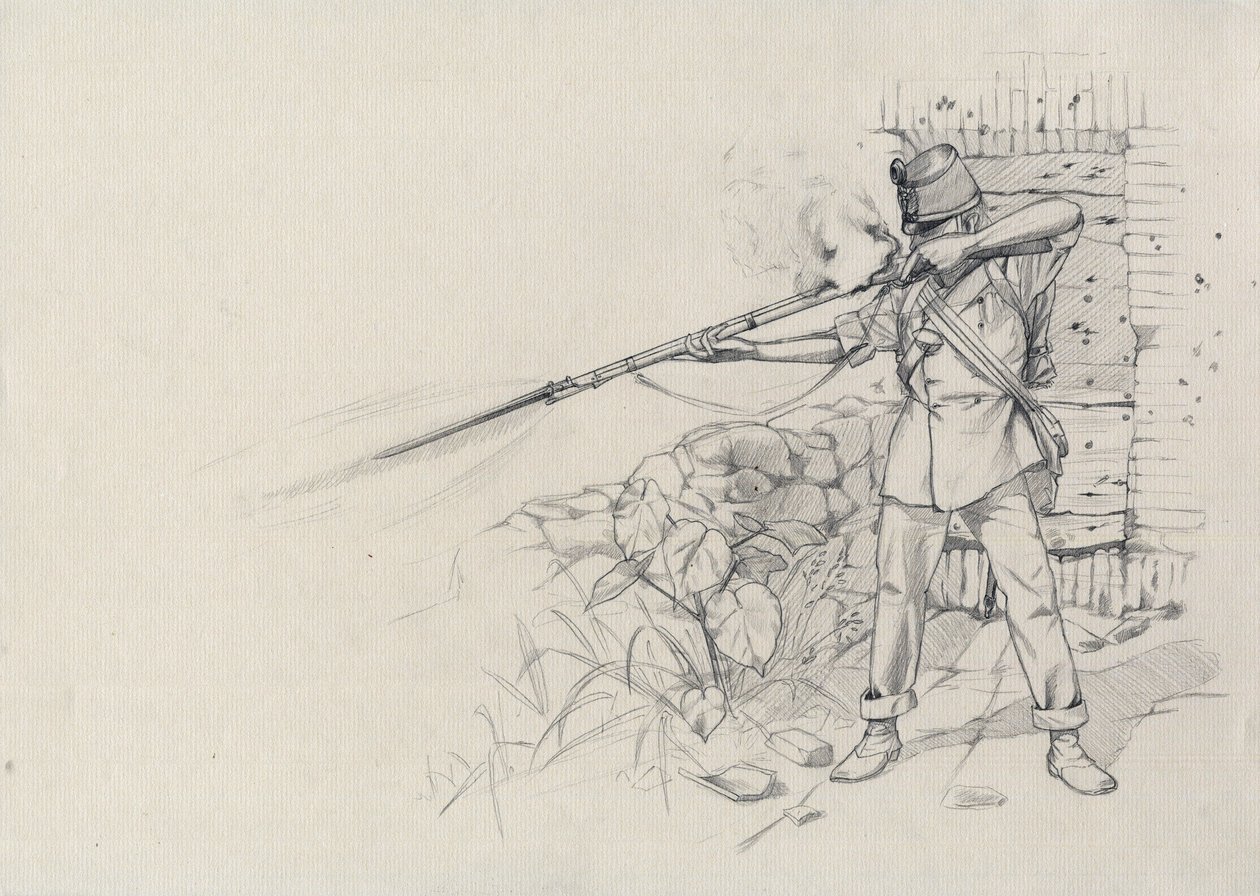 İkinci İmparatorluk (1852-1870): piyade atışı, Avusturya ordusunun askeri, Avusturya-Macaristan (Avusturya-Macaristan) by Alessandro Lonati
