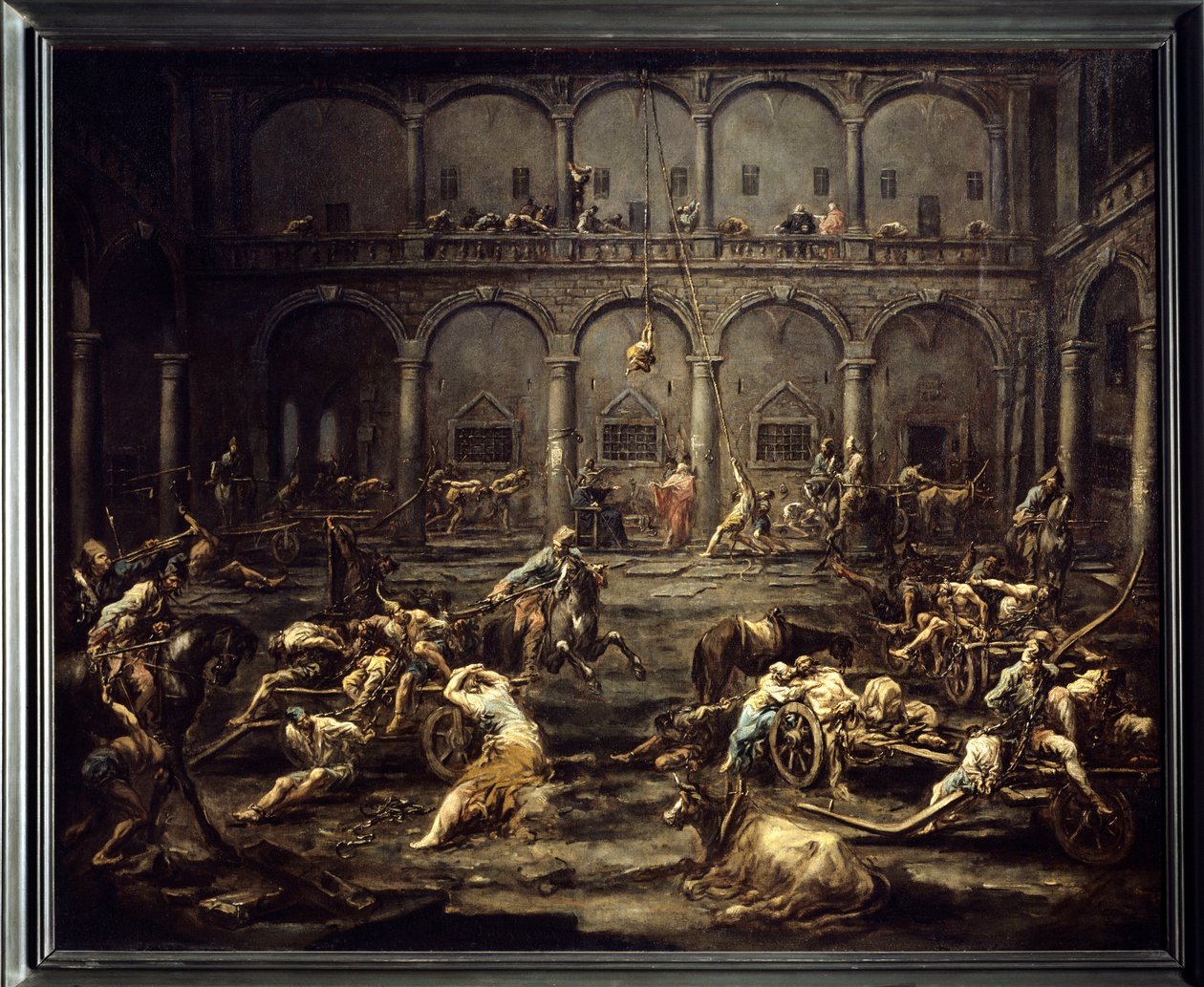 Galerilerin Cenova hapishanesine gelişi Alessandro Magnasco (1667-1749) 18. Yüzyıl Güneşi Tablosu. 1.16x1.42 m Bordeaux, Güzel Sanatlar Müzesi. by Alessandro Magnasco
