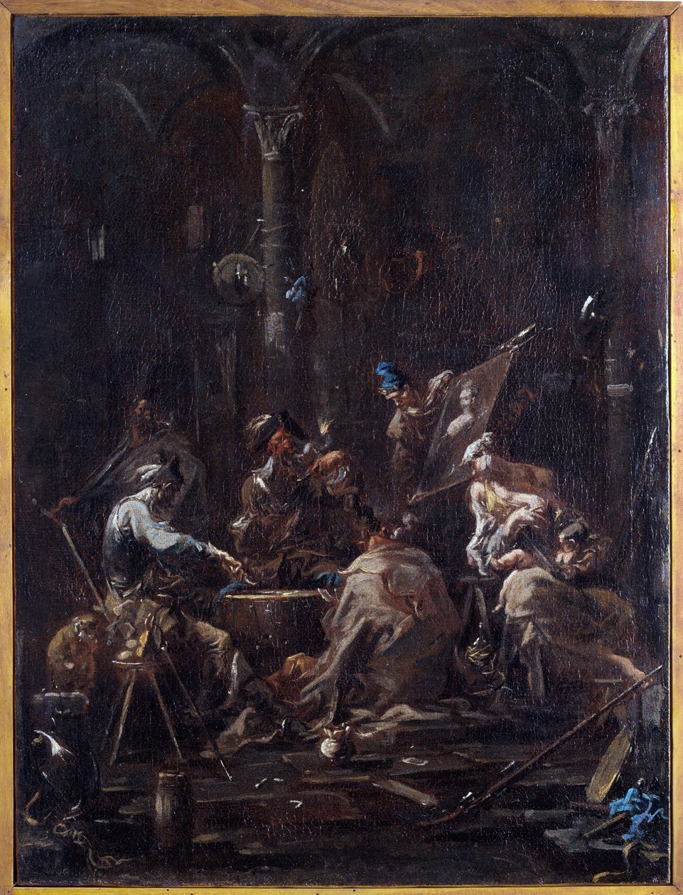 Alessandro Magnasco dit il Lissandrino (1667-1749) tarafından Tuhaf (Tuhaflık) Tablo Soluk 58x44 cm Genler, Musei di Strada Nuova (eski Palazzo Bianco) by Alessandro Magnasco