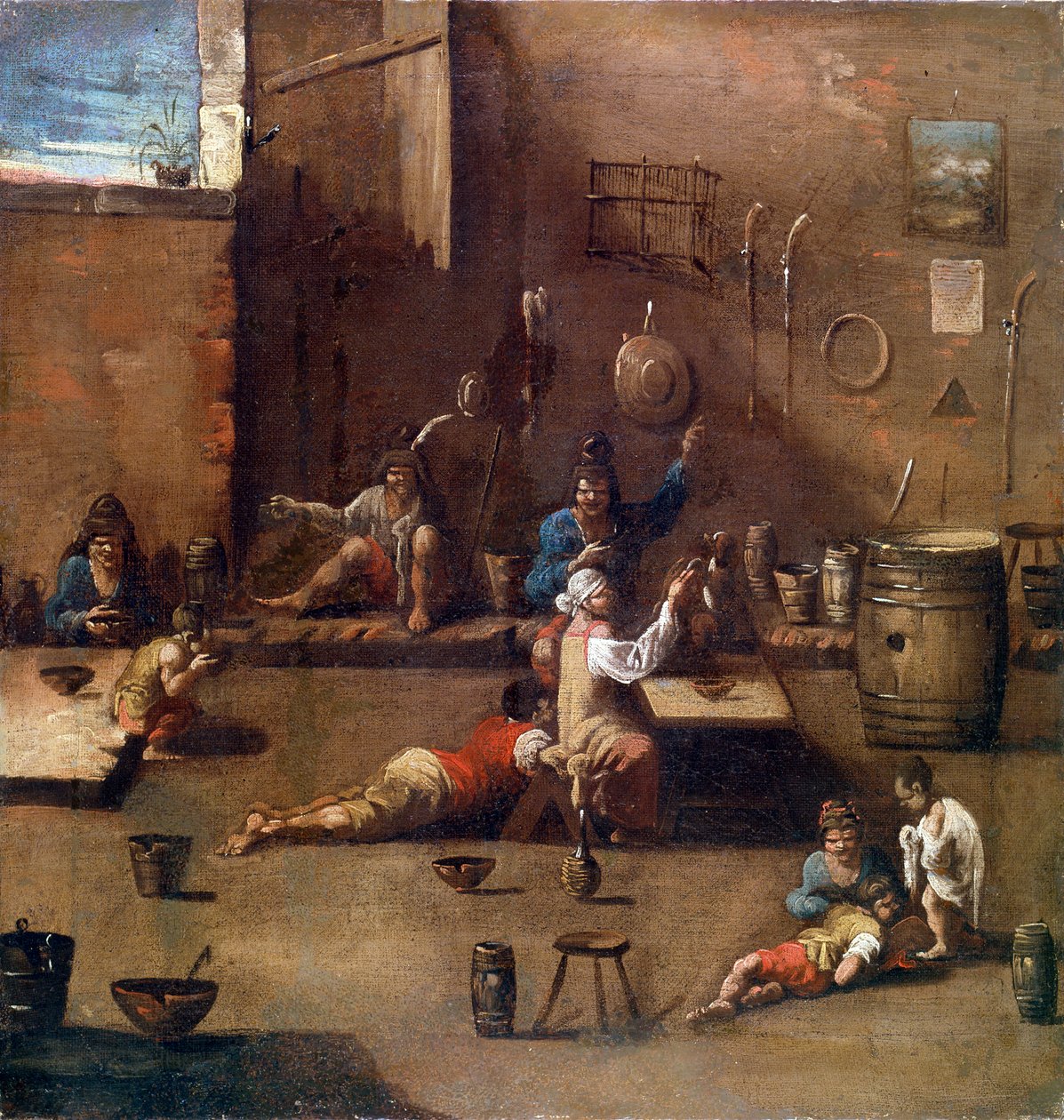 Köpek Eğitimi, c1690-1745 by Alessandro Magnasco
