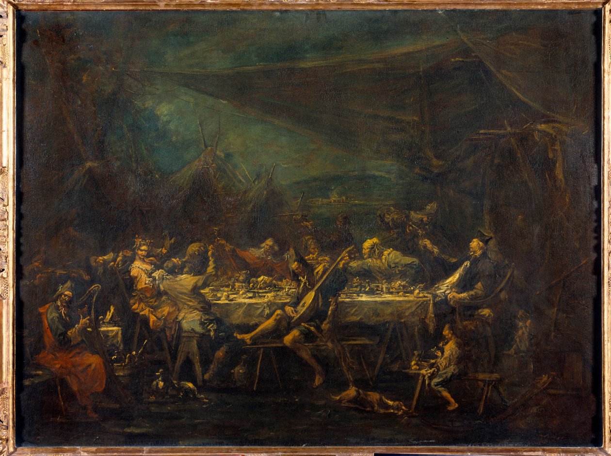 Alessandro Magnasco (1667-1749) tarafından Bohemyalıların Yemeği Tablosu 18. Yüzyıl Güneşi. 0,86x1,18 m by Alessandro Magnasco