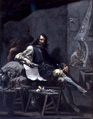 Sefalet içinde bir asilzade üzerine hiciv by Alessandro Magnasco