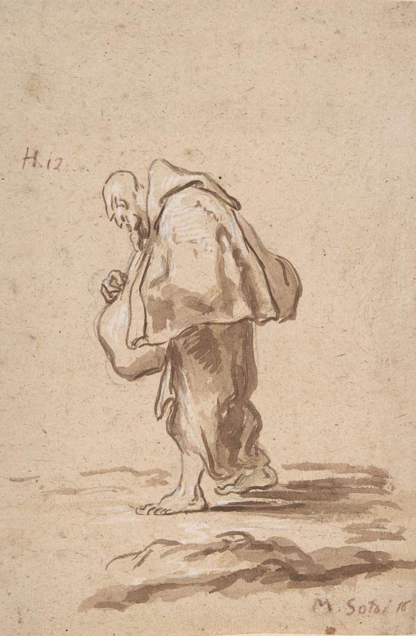 Daimi Pilgrim Friar., ca. 1705-20. by Alessandro Magnasco