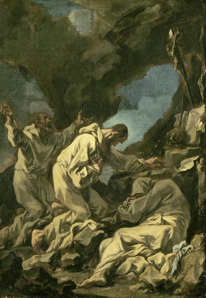 Vecd Halinde Dua Eden Üç Camaldolese Keşişi by Alessandro Magnasco