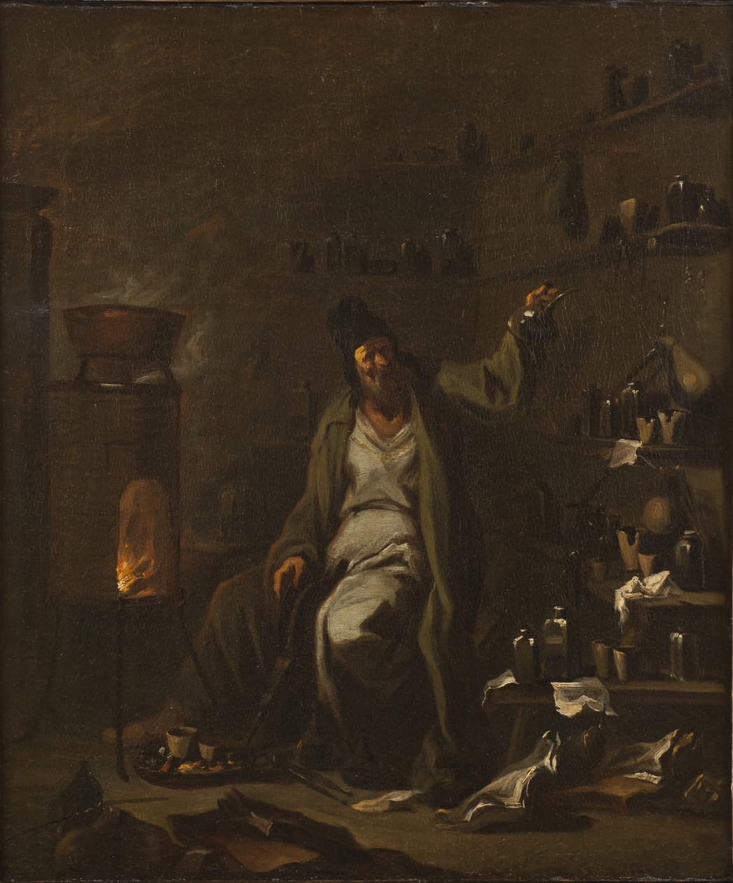 Bir Simyacı - Bir Simyacı, Magnasco tarafından, Alessandro, Il Lissandrino olarak bilinir (1667-1749). Tuval üzerine yağlıboya. Boyutlar: 71,5 x 59,5 cm. Ulusal Müze Stockholm by Alessandro Magnasco