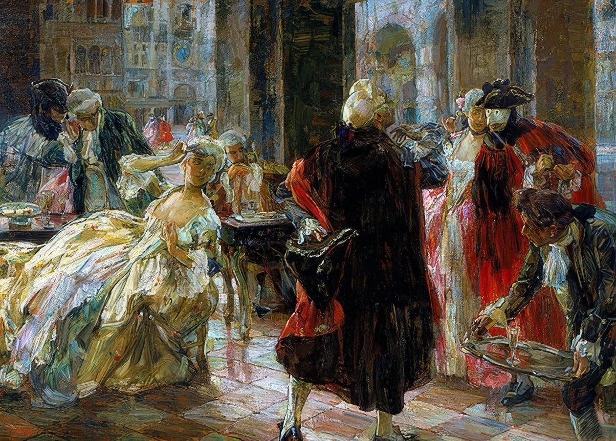 18. yüzyılda Café Florian by Alessandro Milesi