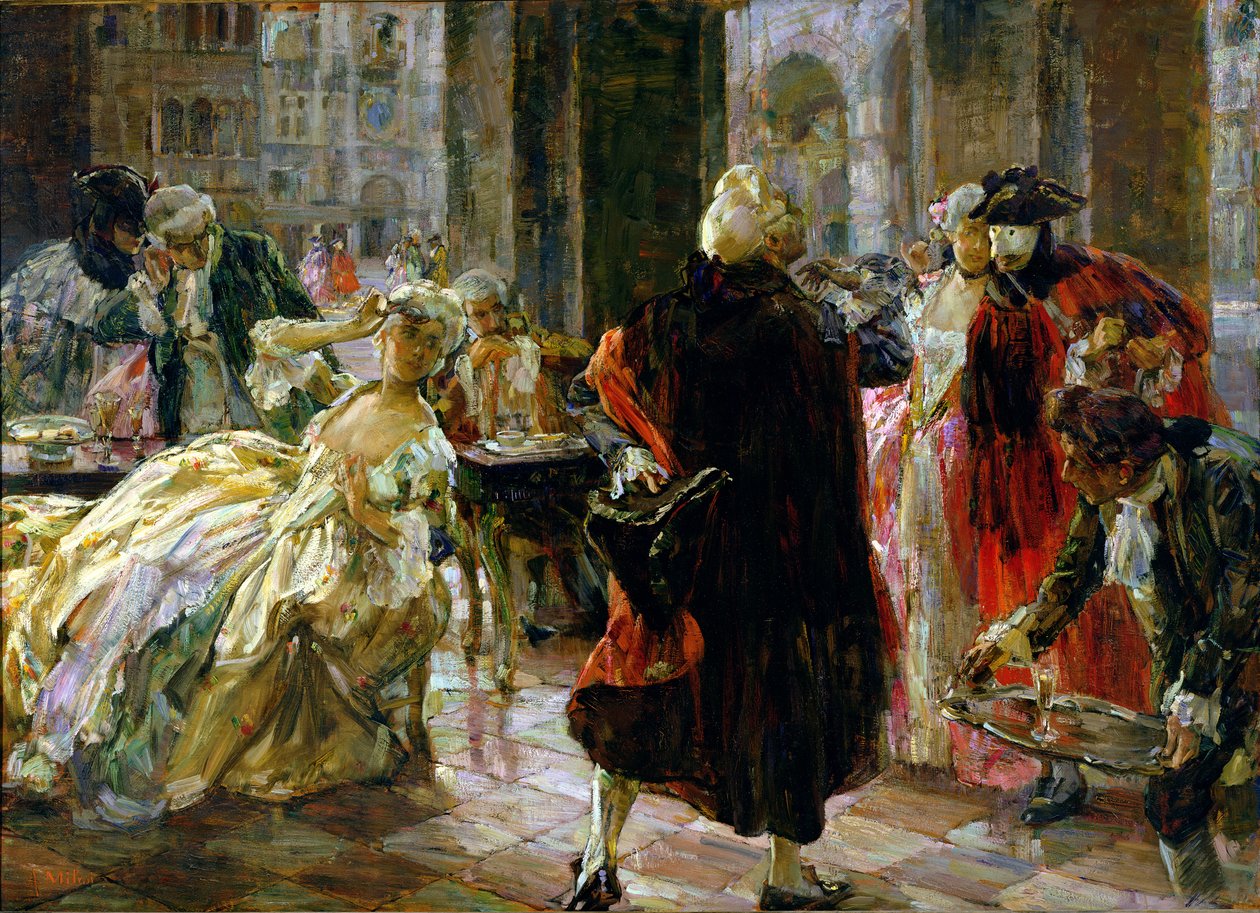 18. Yüzyılda Cafe Florian by Alessandro Milesi