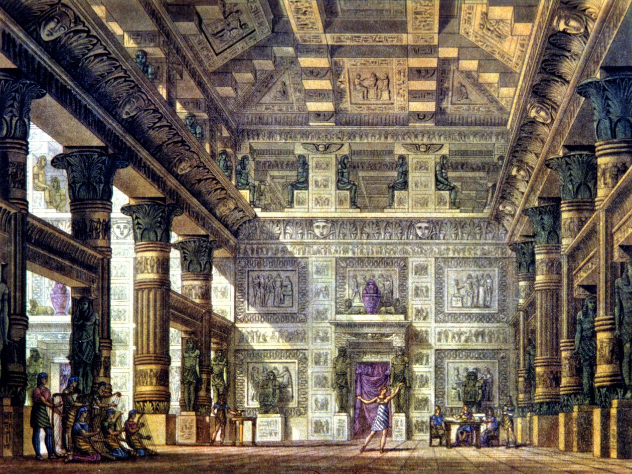 Antik Mısır#39;da Memphis#39;teki dans sahnesi by Alessandro Sanquirico