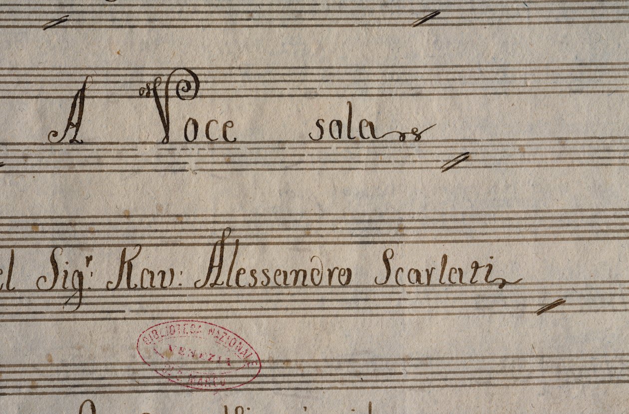 Alessandro Scarlatti'nin (1660-1725) solo seslendirmesi için XXV Cantatas'ın el yazması notası by Alessandro Scarlatti
