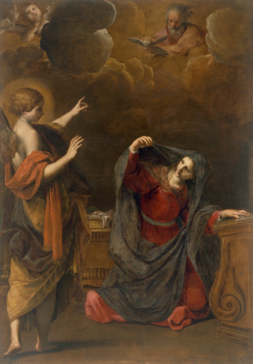 Müjde, Alessandro Tiarino (1577-1668), tuval üzerine yağlı boya, 209x144, 5 cm by Alessandro Tiarini