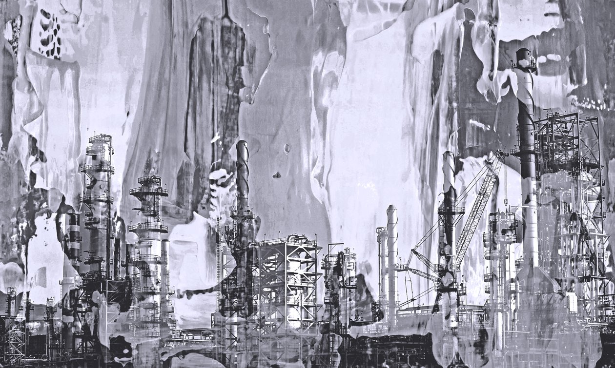 Fabrika,2019,(karışık ortam) by Alex Caminker