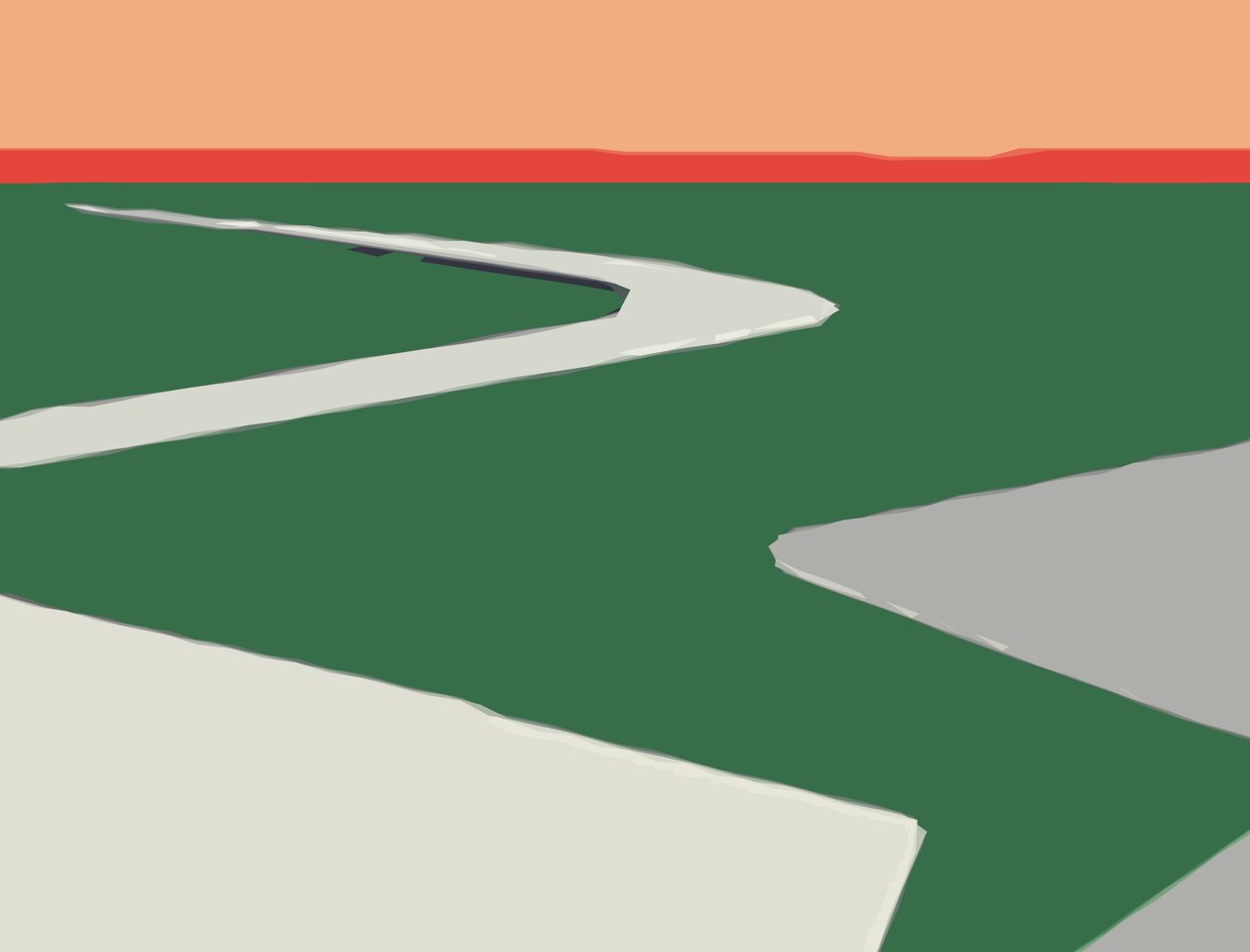 Horizon.Road,2016,(c-baskı) by Alex Caminker
