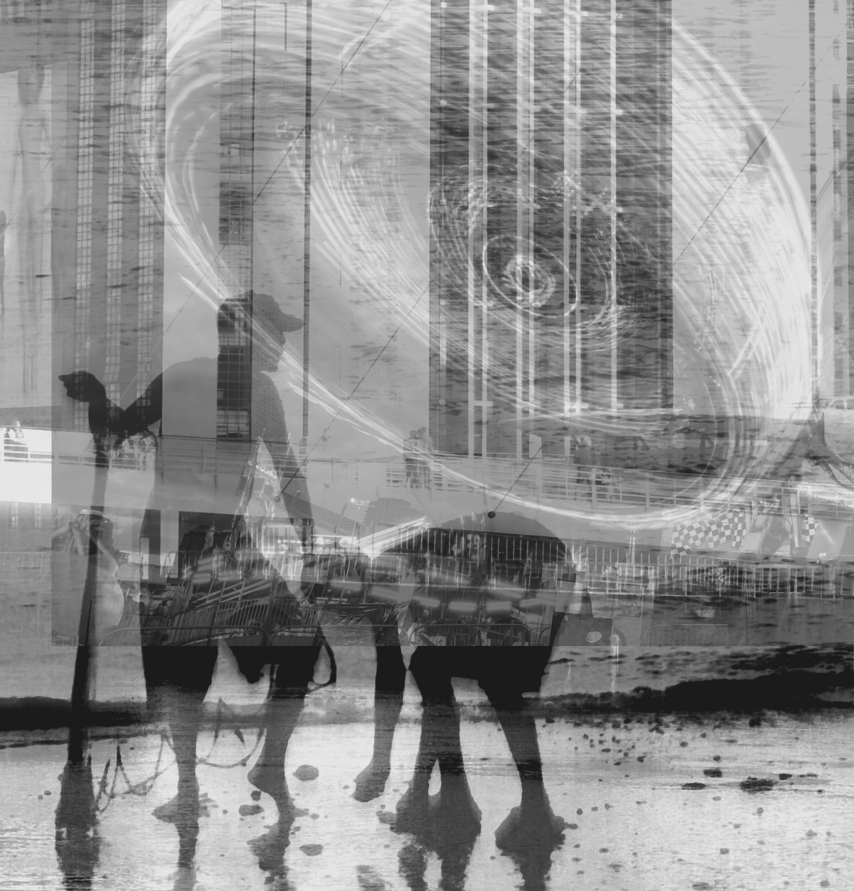 UFO,2019,(karma ortam,kolaj;bulunan nesneler) by Alex Caminker