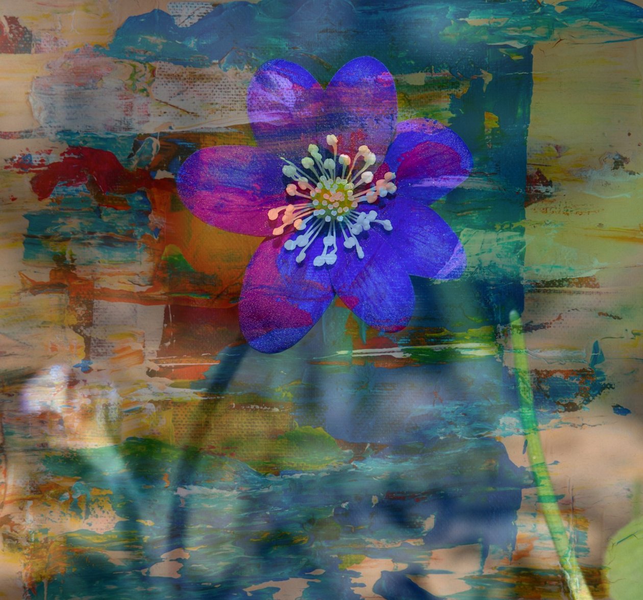 mavi not II,2019,(kolaj) by Alex Caminker