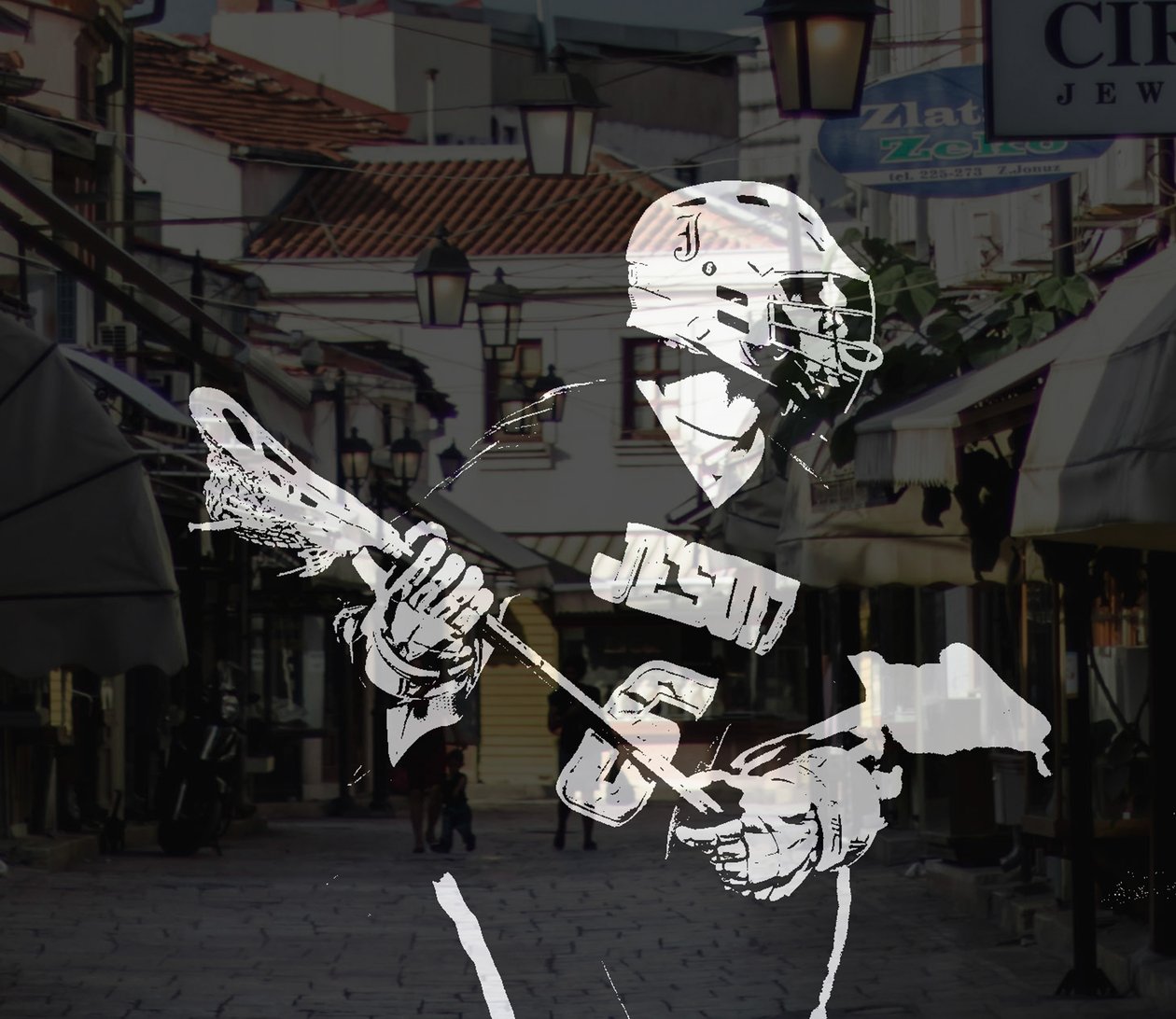 spor resimli,2019,(kolaj) by Alex Caminker