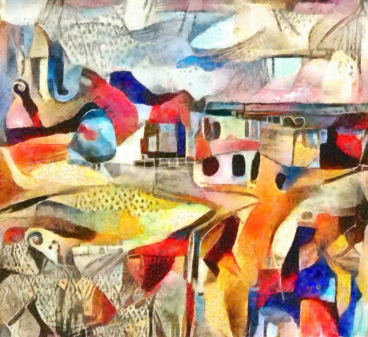 gökyüzü pembeye dönüyor,2017,(karışık medya) by Alex Caminker