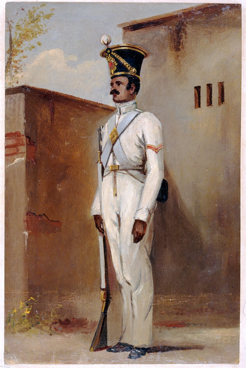 Lance Naik, 66. Bengal Yerli Piyade, 1842 (kağıt üzerinde yağlı boya) by Alex Hunter
