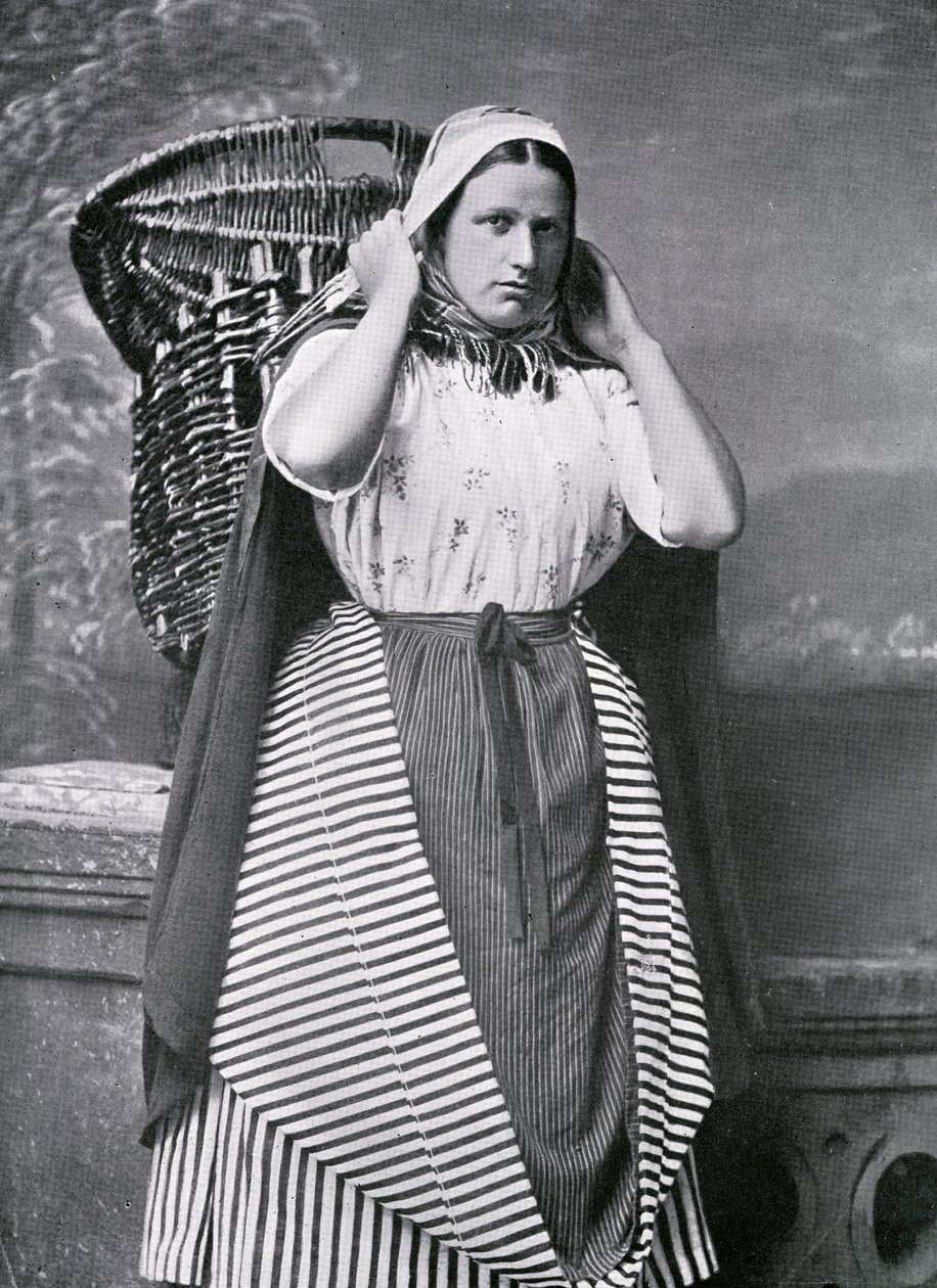 Bir Newhaven Balık Kadını, 19. yüzyılın sonları (bw fotoğraf) by Alexander Adam Inglis