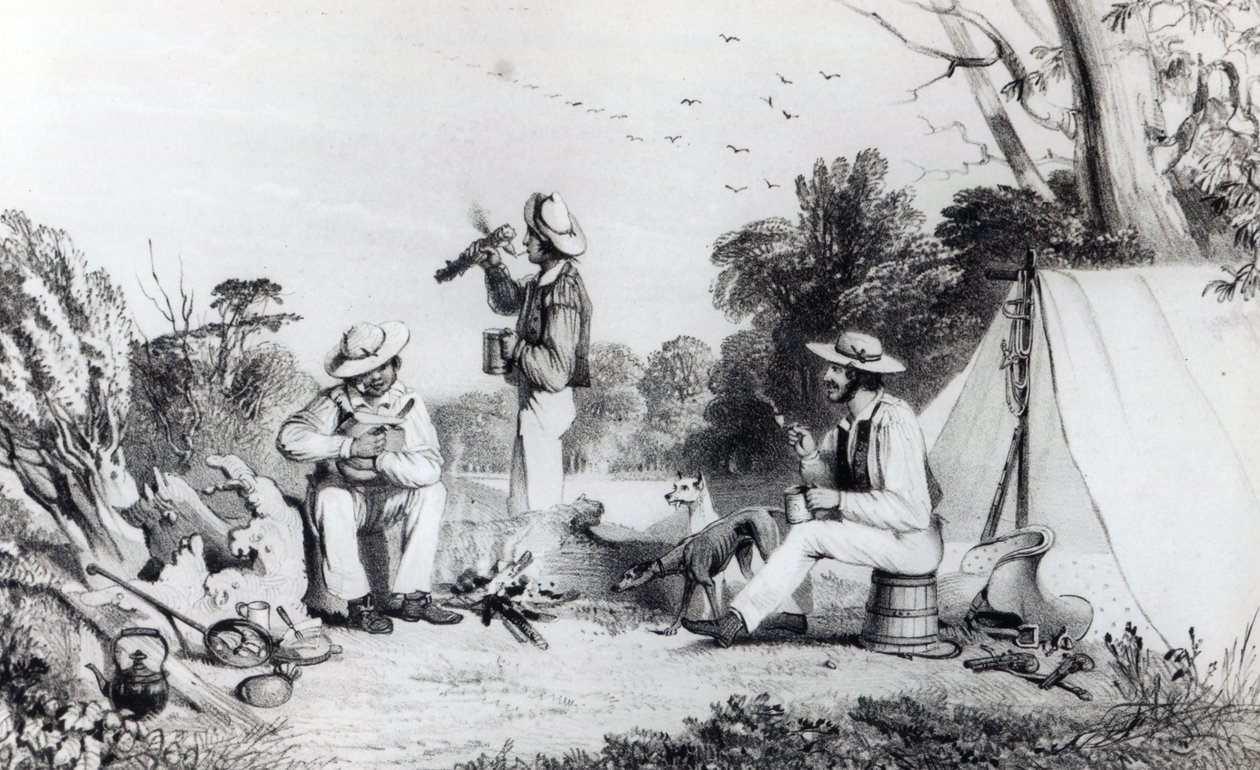 Koyun koşusu için uygun arazi arayan bir keşif partisi, 1847 dolayları by Alexander Denistoun Lang