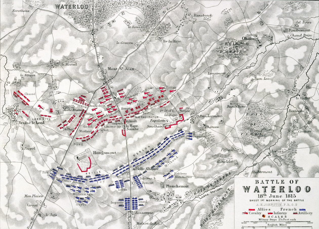Waterloo Savaşı, 18 Haziran 1815, 1. Sayfa (ayrıca bkz. 193243) by Alexander Keith Johnston