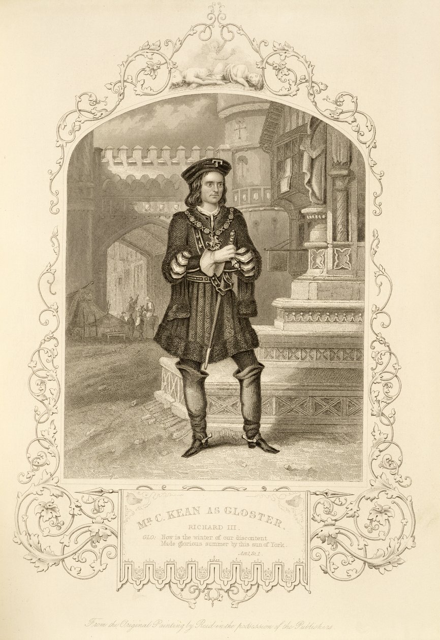 Bay C. Kean, Gloster rolünde, I. Perde 1, Richard III, William Shakespeare (1564-1616) by Alexander Reid