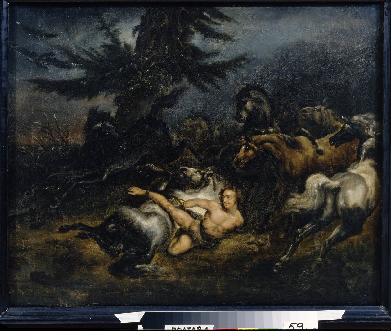 Ivan Mazepa (Jean Mazeppa) (1639-1709). Aleni zina suçuna yakalandıktan sonra, katranla kaplanır ve onu Ukrayna bozkırlarına götüren vahşi bir ata çırılçıplak bağlanır. Alexander Osipovich Orlowski'nin (1777-1832) tablosu, hu by Alexander (1777 1832) Orlowski