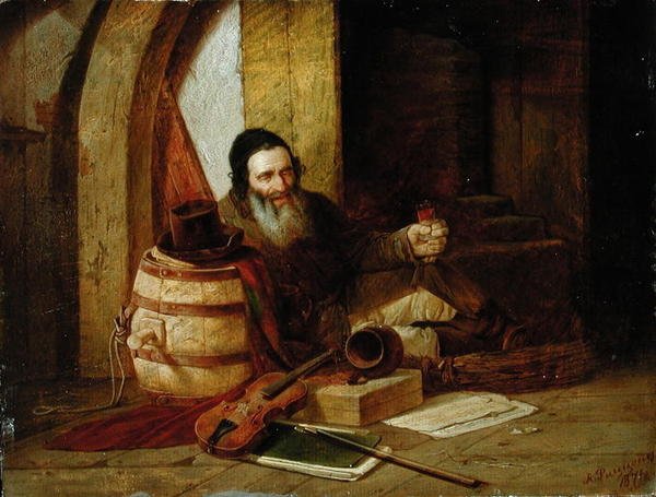 Dinlenmekte Bir Yahudi Kemancı, 1871 by Alexander Antonovich Rizzoni