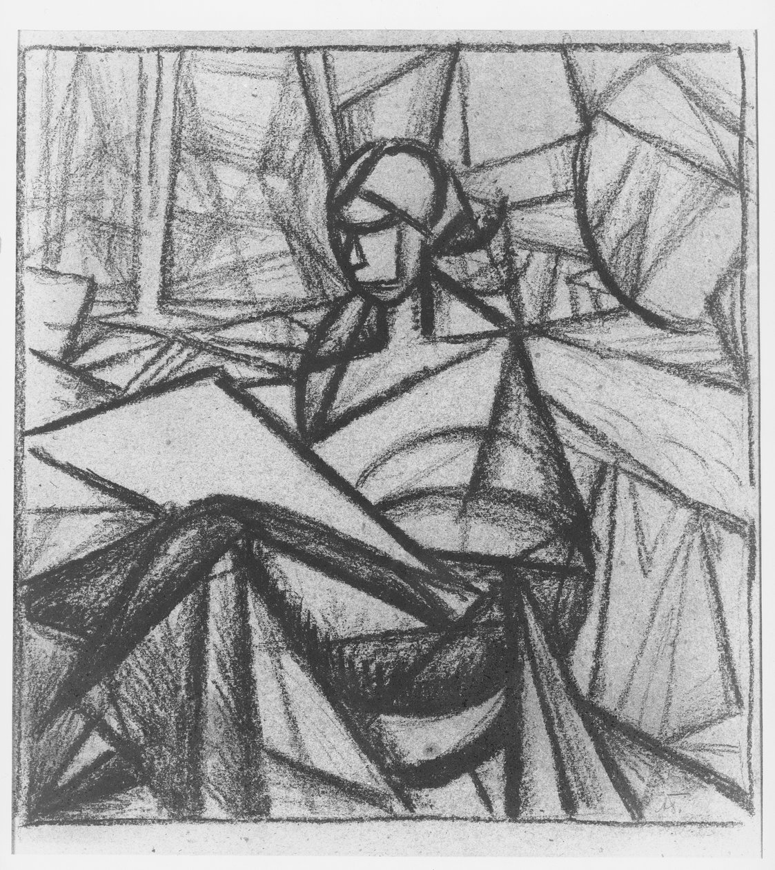 Kadın, 1914-15 (kağıt üzerinde karakalem) by Alexander Bogomazov