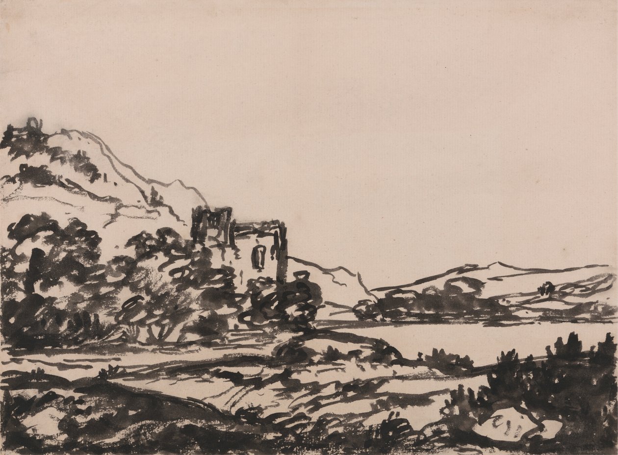 Bir Manzaradaki Kale by Alexander Cozens