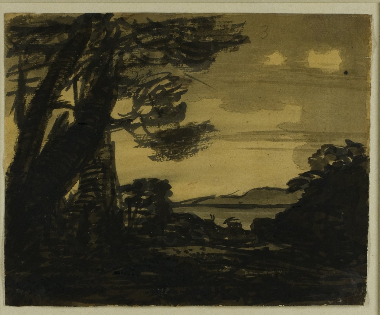 Gölün Kenarındaki Keçiler by Alexander Cozens
