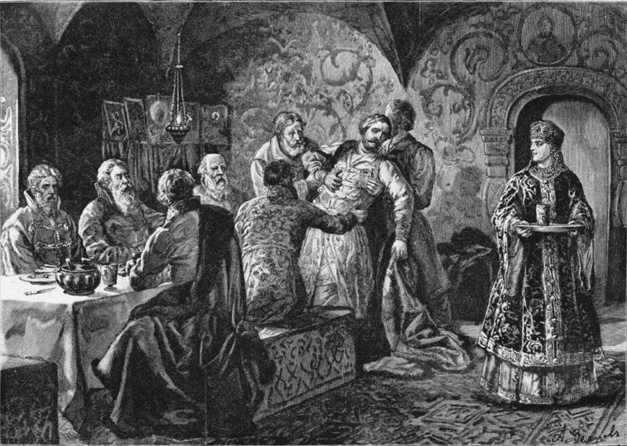 Prens Mikhail Vasiliyevich Skopin-Shuisky Kont Vorotynsky Bayramında by Alexander Efimovich Zemtsov