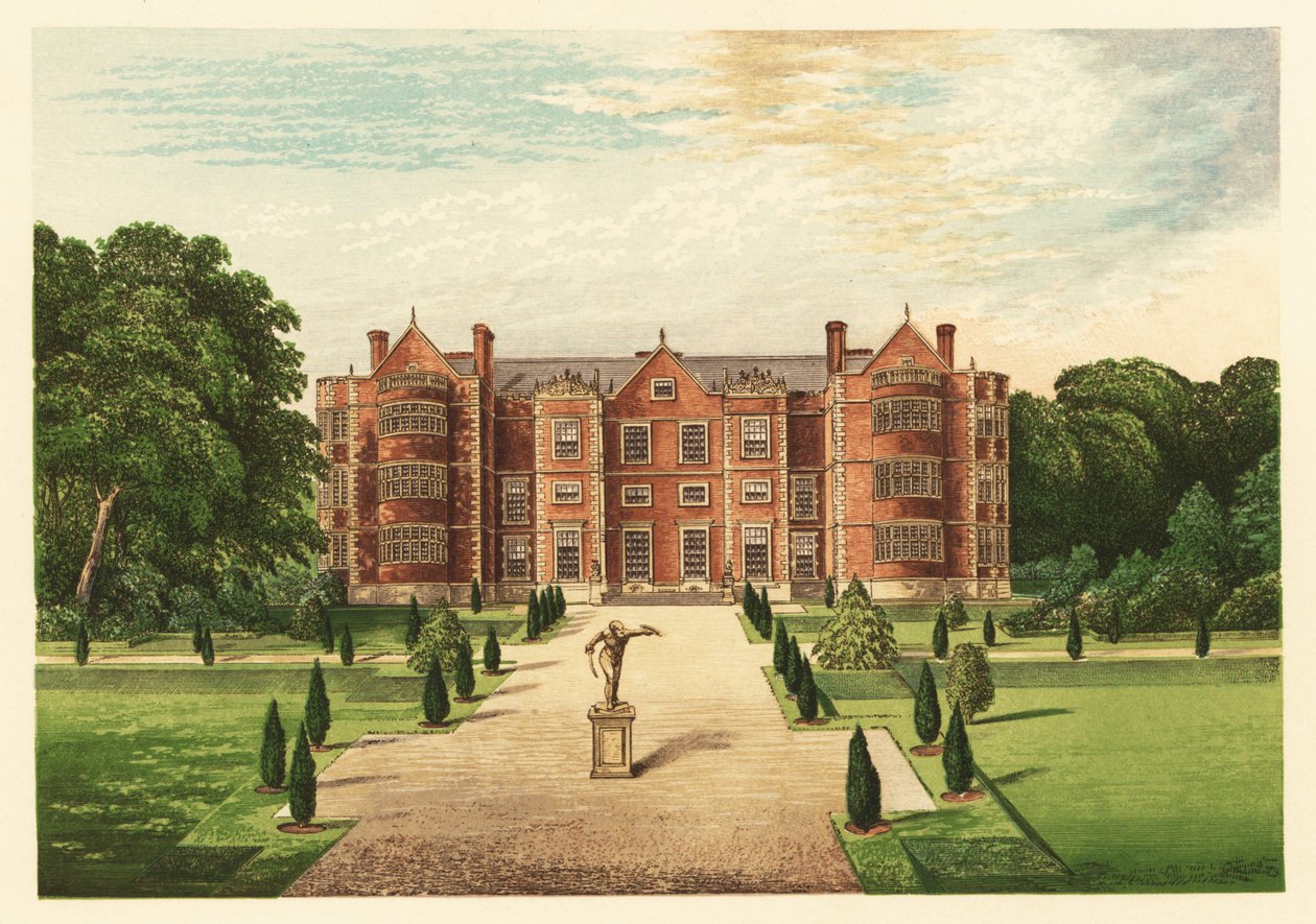 Burton-Agnes Salonu, Yorkshire, İngiltere. 1880 (gravür) by Alexander Francis (after) Lydon