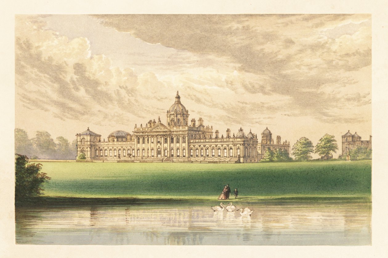 Howard Kalesi, Yorkshire, İngiltere. ,1880 (gravür) by Alexander Francis (after) Lydon